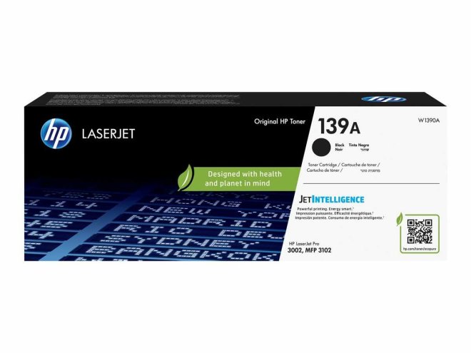 Copy Electronic vam predstavlja HP 139A Black Original LaserJet Toner [W1390A]. Na fotografiji je kutija od tonera. Na kutiji je broj toner i HP logo, a kutija je crno bijele boje.