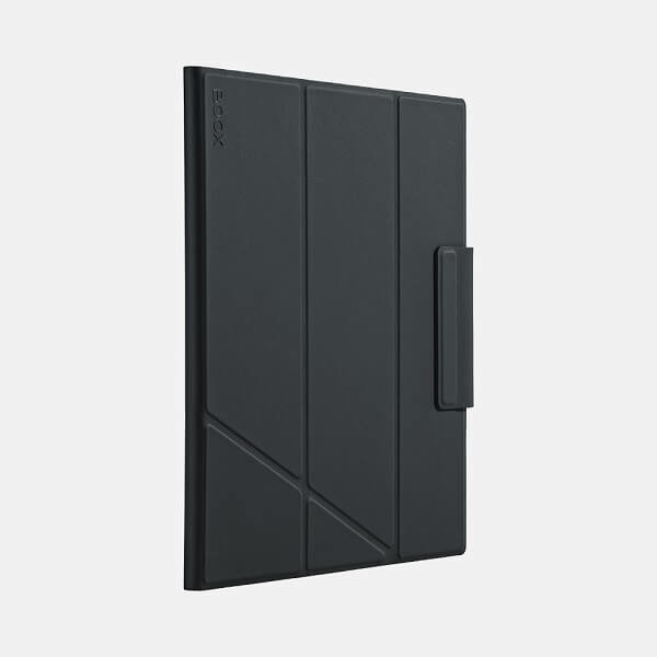 Copy Electronic vam predstavlja Boox navlaku zaštitnu Magnetic za Note Air3 i Note Air3 C 10.3″, OBMCA3C103. Na fotografiji predstavljeno zatvorena zaštitna navlaka ali zakrivljeno u desno i crne je boje