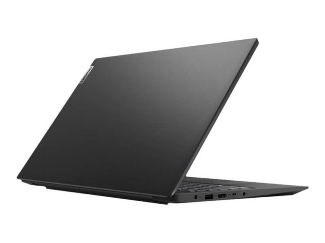 Copy electronic vam predstavlja Laptop LENOVO V15 G4 R3 7320U 15.6" 16GB, 512GB, FHD, Free dos [82YU0100SC]: Na fotografiji je crni laptop, vidi se stražnji dio poklopca i desna bočna strana. Lapto je malo zakrenut u lijevu stranu.