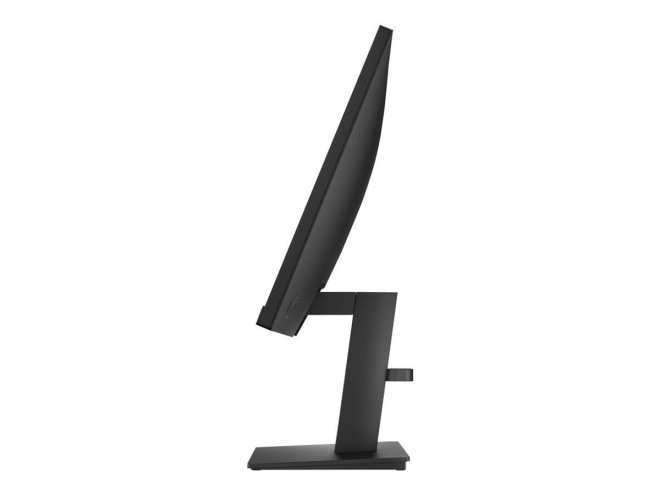 Copy Electronic vam predstavlja Monitor HP P24h G5 23.8i FHD (EN) [64W34AA#ABB], Na fotografiji je crni monitor. Prikazana je bočna strana monitora ali je monitor nakgnut pod kutom od 45 stupnjeva.