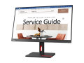 Copy electronic vam predstavlja Monitor LENOVO ThinkVision S24"-30 23.8" IPS FHD WLED [63DEKAT3EU]. Na fotografiji je crni monitor, vidi se prednja strana i monitor je malo zakrenut u desnu stranu. na ekranu je okrugli stol i dvije stolice.