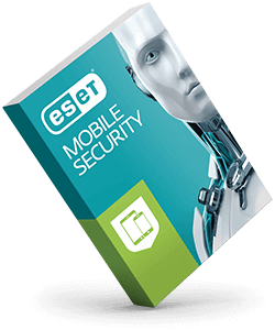 Copy Electronic vam predstavlja Antivirusni program ESET NOD32 Mobile Security. Na fotografiji je zelena kutija na kojoj se vidi robotska glava sa desne strane. Kutije je nakrenuta u lijevu stranu.