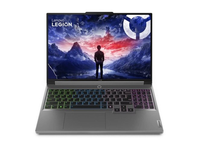 Copy electronic vam predstavlja Laptop LENOVO Legion 5 i7-14650HX 16", 16GB, 1TB, RTX 4060 8GB, [83DG002ASC]. Na fotografiji je srebrni laptop, koji je otvoren pod kutom od 90 stupnjeva, vidi se prednja strana. Na ekranu je plava pozadina.