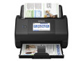 Copy electronic vam predstavlja Skener EPSON WorkForce ES-580W, ADF, duplex, 35ppm, [B11B258401]. Na fotografiji je crni skener. Vidi se prednja strana na kojoj je i lcd zaslon. U skeneru se nalazi par primjera papira spremnog za skeniranje.