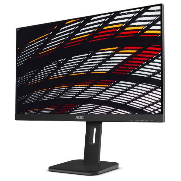 Copy electronic vam predstavlja Monitor AOC X24P1 24" - Pro line, IPS, DVI,VGA, HDMI, Pivot. Na fotografiji je crni monitor, vidi se prednji dio, monitor je malo zakrenut u lijevu stranu.