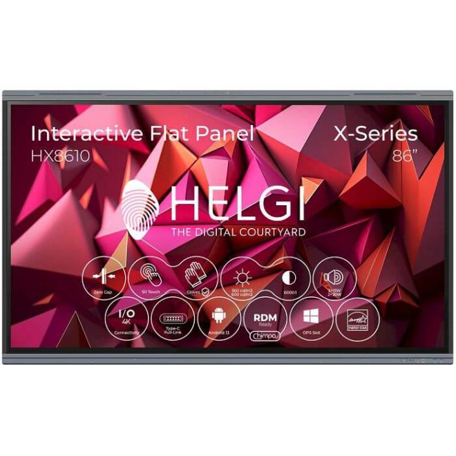 Copy electronic vam predstavlja Interaktivni ekran Helgi HX8610, Zero-Gap, 86" DLED 4K / UltraHD,