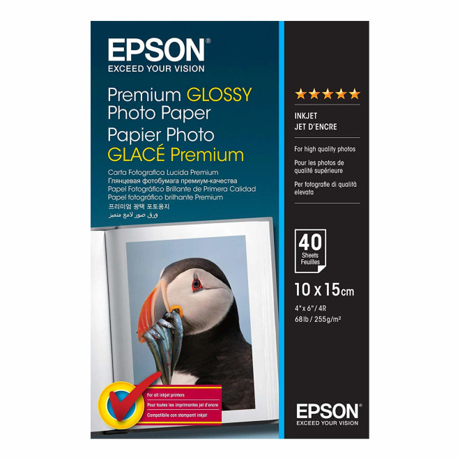 Epson Premium Glossy Photo Papir, 10 x 15 cm, 40 listova, Original [C13S042153]