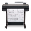 Copy electronic vam predstavlja Ploter HP DesignJet T630 24", 2025 + postolje, 4boje, tintni ispis u boji. Na fotografiji je prednja strana printera sa ispisanim papirom. Printer je na postolju.