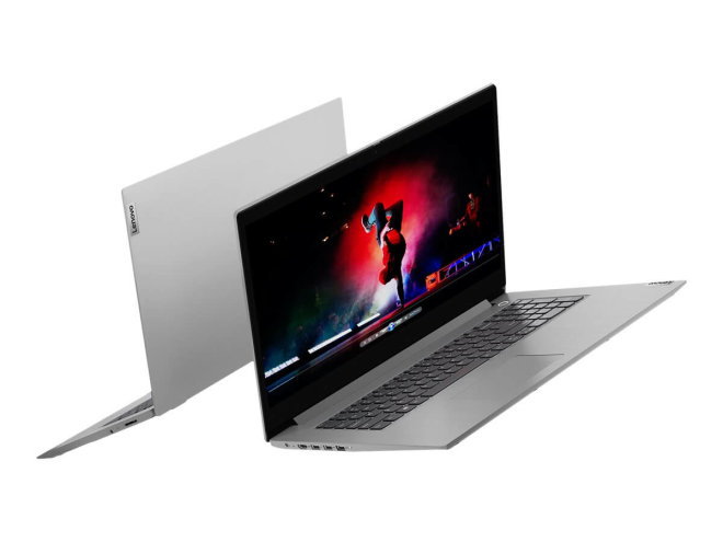 Copy electronic vam predstavlja Laptop LENOVO IdeaPad 3 17ABA7 R5 5625U 17.3", 16GB, SSD512GB, Free dos, [82RQ0088SC]. Na fotografiji su dva laptopa. Oba su otvorena pod kutom 90 stupnjeva i postavljeni su jedan nasuprot drugog tako da im se pozadine ekrana skoro pa dodiruju. Na jednom je vidljive prednja strana a na drugom je vidljva pozadina od ekrana.