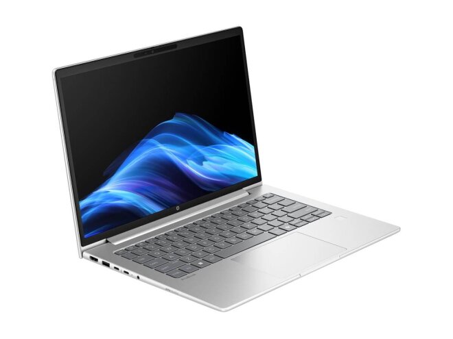 Copy electronic vam predstavlja Laptop HP ProBook 4 G1a R5 220 16" 16GB, SSD512GB, Win11P [B9YK9ET#BED]. Na fotografiji je srebrni laptop koji ima crnu tipkovnicu. Postavljen je tako da se vidi lijeva bočna strna i prednja strana. Na ekranu je crno plava pozadina.