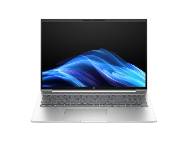 Copy electronic vam predstavlja Laptop HP ProBook 4 G1i 5 120U 16" 16GB, SSD512GB, Win11P, [B9YK4ET#BED]. Na fotografiji je srebrni laptop koji je otvoren pod kutom od 90 stupnjeva. Vidi se prednja strana. Laptop ima crnu tipkovnicu i na eraku je crno plava pozadina
