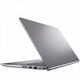 Copy electronic vam predstavlja Laptop Dell Vostro 3530, 15.6", Intel Core i5-1334U, 16GB, SSD512GB, Intel Iris Xe, Wifi, LAN, 36mj. Na fotografiji je srebrni laptop. Otovren je pod kutom od 45 stupnjeva. Postavljen je u bočni položaj pa se vidi desna bočna strana i pozadina od ekrana.