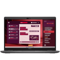 Copy electronic vam predstavlja Laptop Dell Latitude 3450, 14" FHD, i7-1355U, 16GB, SSD512GB, WiFi, LAn, Bluetooth, Win11Pro, 36mj. Na fotografiji je crni laptop koji je otvoren pod kutom od 90 stupnjeva. Vidi se prednja strana ekrana.