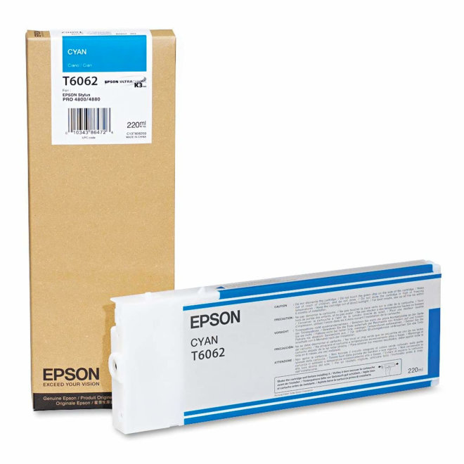 Epson tinta Singlepack Cyan T606200, 220 ml, Original [C13T606200]