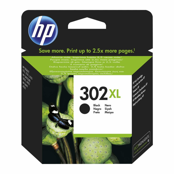 HP 302XL High Yield Black Original Ink Cartridge [F6U68AE]