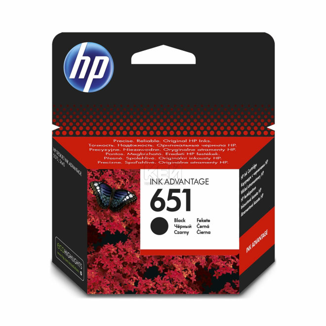 HP 651 Black Ink Advantage Cartridge, tinta, cca 600 ispisa, Original [C2P10AE]