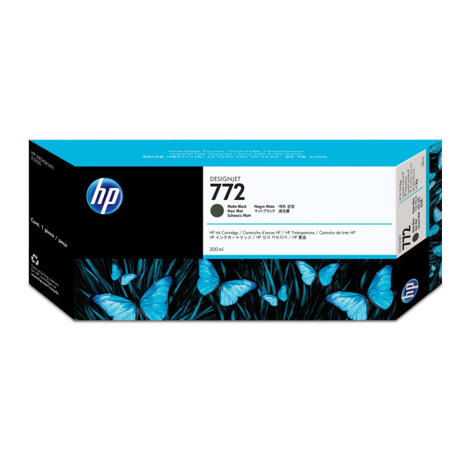 HP 772 Matte Black DesignJet Ink Cartridge, tinta, 300 ml, Original [CN635A]