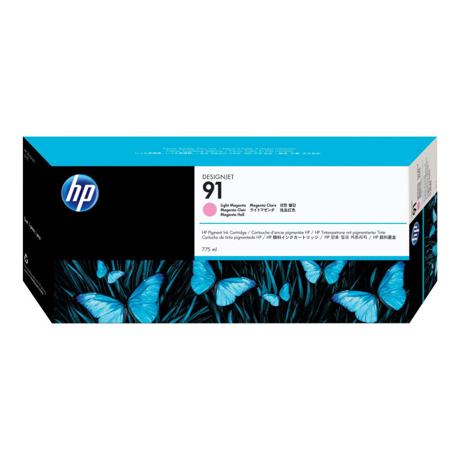 HP 91 775-ml Light Magenta DesignJet Pigment Ink Cartridge, tinta, Original [C9471A]