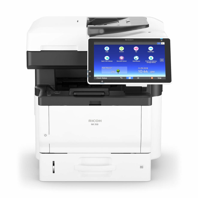 Nashuatec IM 350, Višefunkcijski pisač, laserski crno-bijeli ispis, A4, USB, Gig LAN, Dupleks, ADF, Touchscreen, NFC, 52 – 256 g/m² [418487]