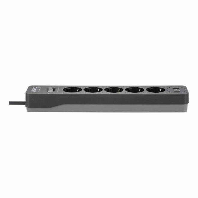 APC Essential SurgeArrest, prenaponska zaštita, produžni kabel, 5 x Schuko utičnica, 2 x USB port, 230V, 10A, Black [PME5U2B-GR]