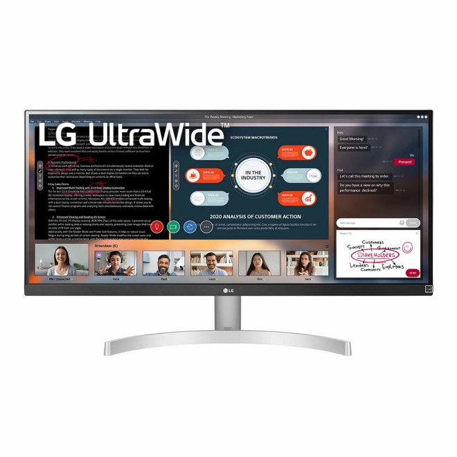 LG Monitor HDR IPS UltraWide™ Full HD, 29", 21:9, HDMI, DisplayPort, AMD FreeSync, White [29WN600-W.AEU]