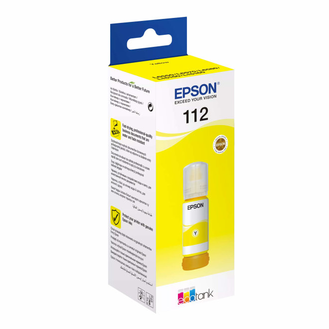 Epson 112 EcoTank Pigment Yellow ink bottle, tinta u boci, cca 6.000 ispisa, Original [C13T06C44A]