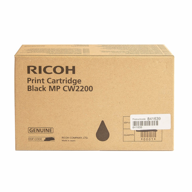 Ricoh/Nashuatec MP CW2200SP / 2201SP, Black, tinta, cca 834 ispisa A1 formata, Original [841639]