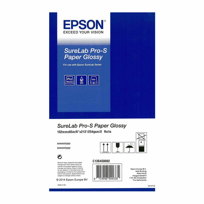 Epson SureLab Pro-S Paper Glossy BP 6x65, 2 role, Original [C13S450062BP]