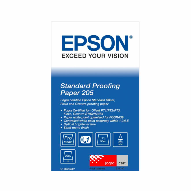 Epson Standard Proofing Paper, Rola 17" x 50 m, 205 g/m², Polumat [C13S045007]