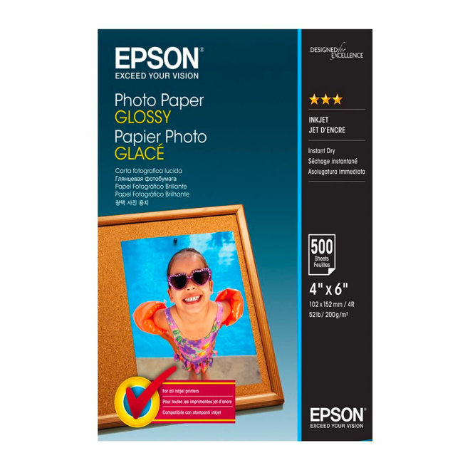 Epson Photo Paper Glossy, 10 x 15cm, 500 listova, 200 g/m², Original [C13S042549]