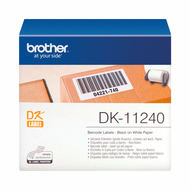 Brother DK-11240, bijela rola s crnim ispisom, 102 x 51 mm, 600 naljepnica u roli, Original [DK11240]