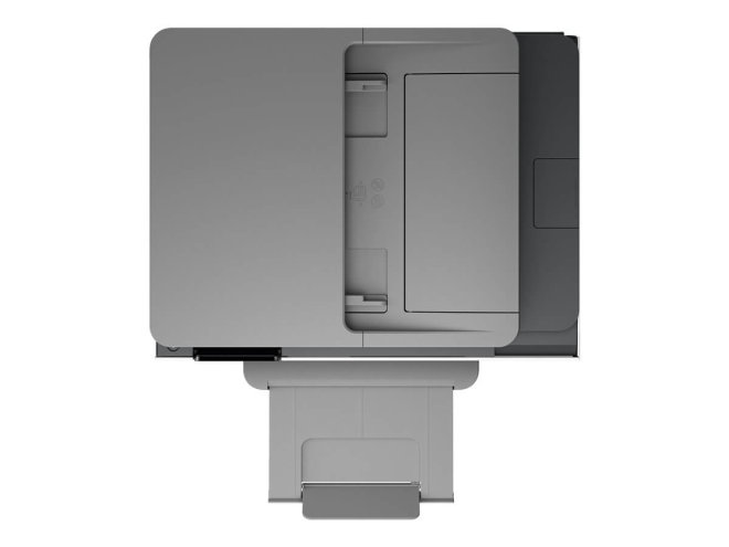 Copy elcteonic vam predstavlja Printer HP OfficeJet Pro 9120e Multifunkcijski InkJet. Na fotografiji je slika printera iz ptičije perspektive.