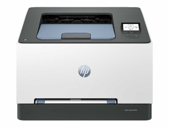 Copy Electronic vam predstavlja HP Color LaserJet Pro 3202dn. Printer je kombinacija bijele i sive. Sa desne strane je LCD zaslon sa upravljačkim dijelom. Na fotografiji je prednja strana printera.